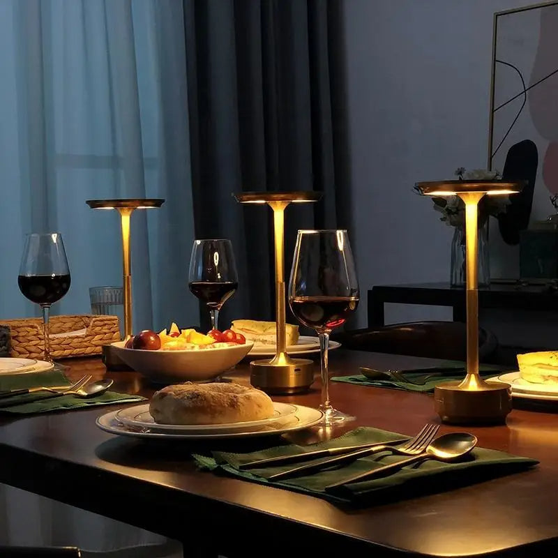 dinner lampe de table led sans fil au centre