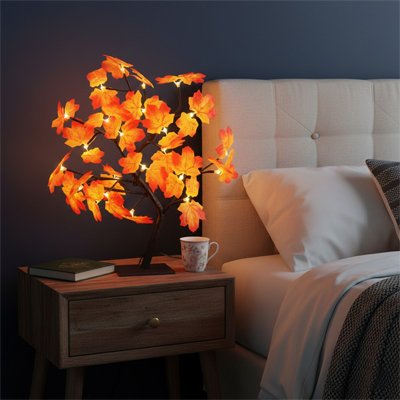lampe de chevet design de teintes orangees
