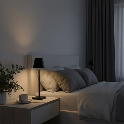 Lampe de table LED dans une chambre