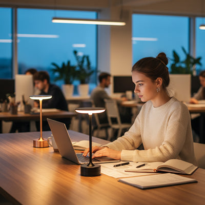 travail dans grande salle lampe de table sans fil